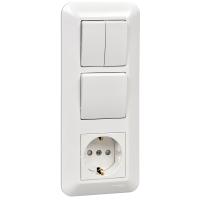 Бланка белый блок Р+В1кл+В2кл скрытая вертикально заземление IP20 ПРИМА