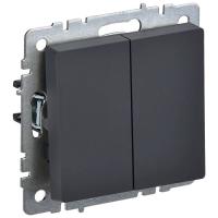 Брайт графит выключатель 2кл скрытая 10А IP20 