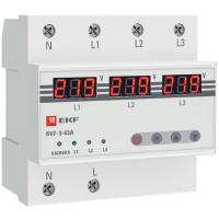 Реле выбора фаз 3ф 63А 6мод RVF EKF с дисплеем