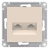 Атлас бежевый розетка RJ45 скрытая 2-ая  